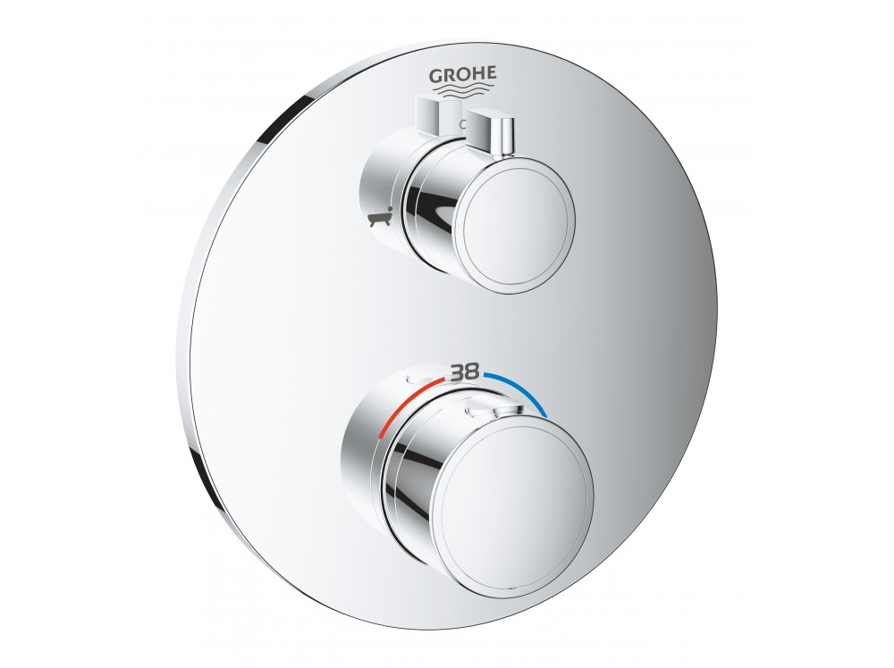 Внешняя часть термостата для ванны GROHE Grohtherm на 2 потребителя, круглая, хром 24077000 в фирменном магазине Grohe
