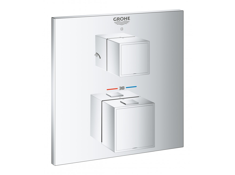 Внешняя часть термостата для душа GROHE Grohtherm Cube на 2 потребителя, хром 24154000 в фирменном магазине Grohe