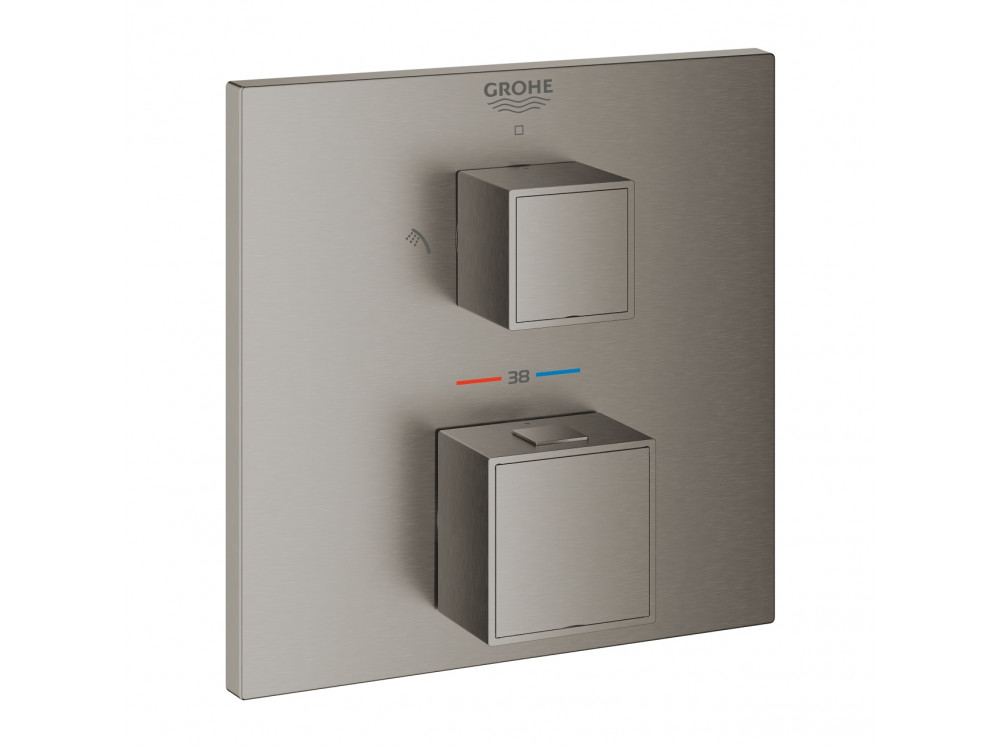 Внешняя часть термостата для душа GROHE Grohtherm Cube на 2 потребителя, темный графит матовый 24154AL0 в фирменном магазине Grohe