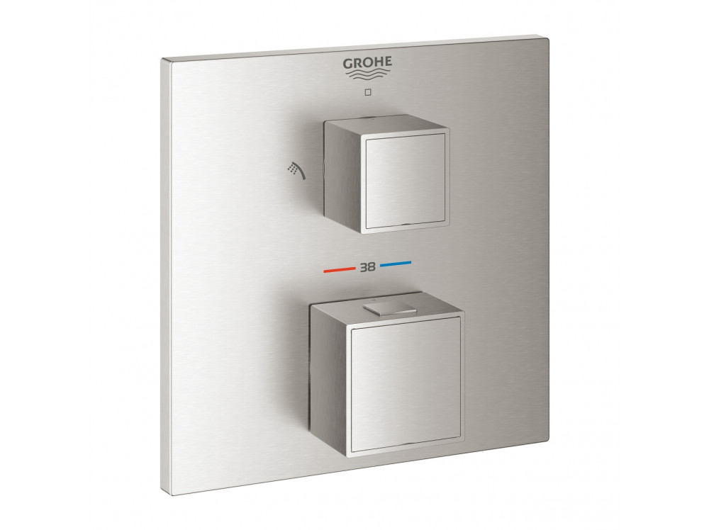Внешняя часть термостата для душа GROHE Grohtherm Cube на 2 потребителя, суперсталь 24154DC0 в фирменном магазине Grohe