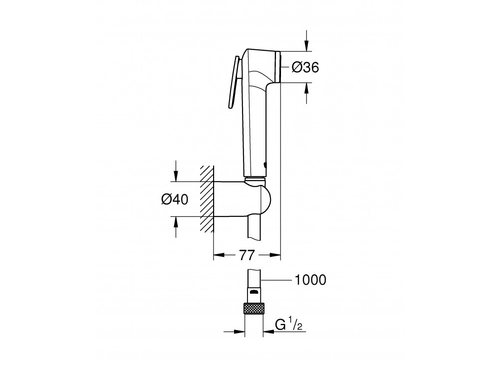 Набор для гигиенического душа, GROHE Tempesta-F Trigger Spray 30, хром ...