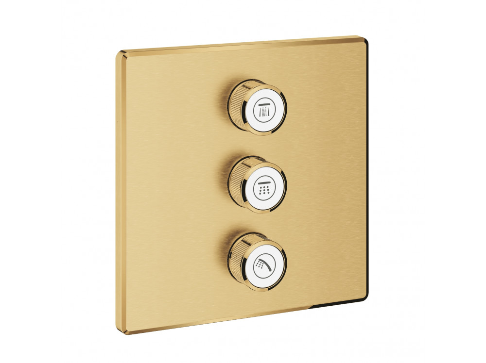 Внешняя часть переключателя потоков GROHE Grohtherm SmartControl на 3 положения, квадратная, холодный рассвет матовый 29127GN0 в фирменном магазине Grohe