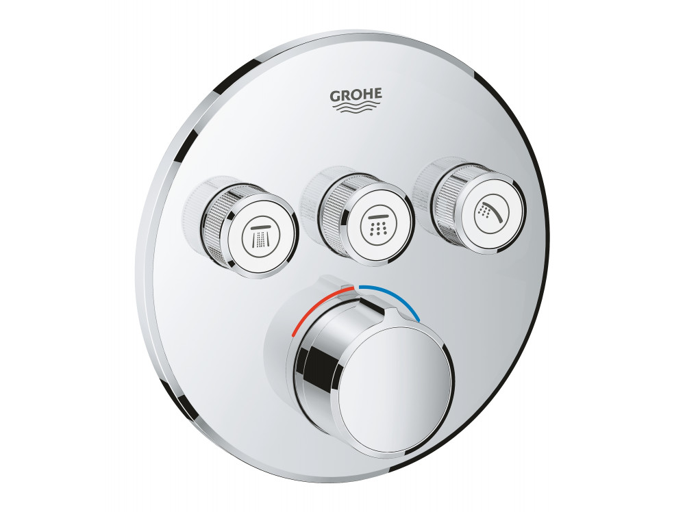 Внешняя часть смесителя для ванны и душа GROHE SmartControl круглая, на 3 потребителя, хром 29146000 в фирменном магазине Grohe