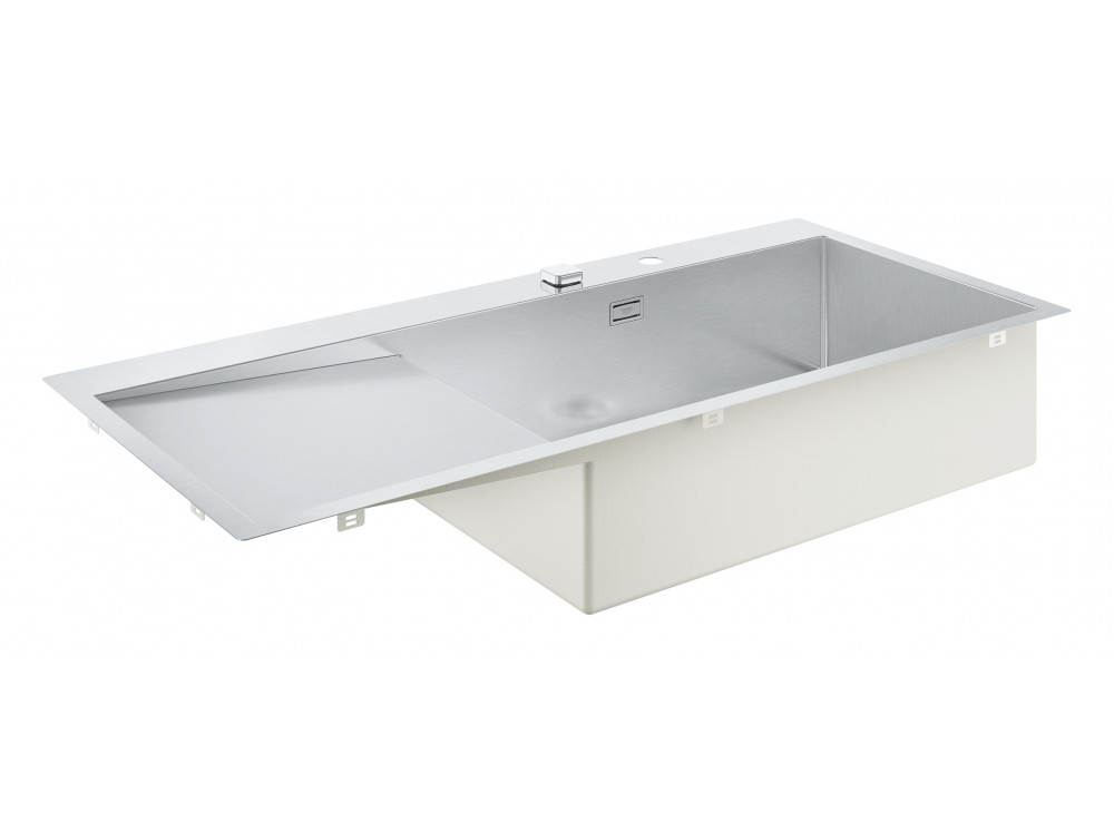 Мойка GROHE K1000 80-S 116/52 1.0 с корзинчатым вентилем, нержавеющая сталь 31582SD1 в фирменном магазине Grohe