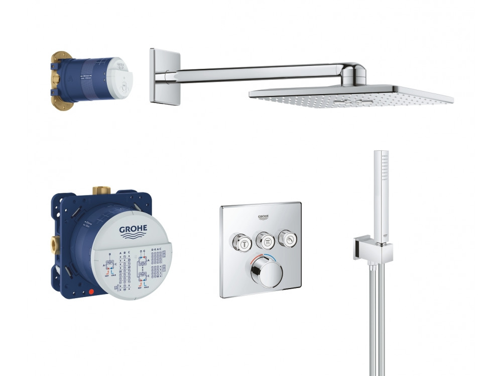Набор для комплектации душа, GROHE SmartControl, с душевым гарнитуром и верхним душем, хром 34712000 в фирменном магазине Grohe