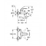Готовый набор для ванной, GROHE Eurosmart New, смесители для ванны, раковины, душевой набор, хром