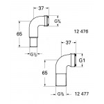 Соединительный уголок 1/2″ x 3/4″ GROHE, хром 