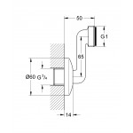 Эксцентрик s-образный 3/4 дюйма x 1 дюйм GROHE, регулируемый 65 мм 