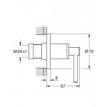 Внешняя часть вентиля GROHE Atrio, рукоятка-рычаг, суперсталь 