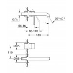Внешняя часть смесителя для раковины GROHE Essence на 2 отверстия, M-Size, хром 