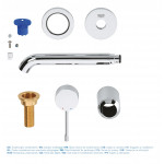 Внешняя часть смесителя для раковины GROHE Essence на 2 отверстия, M-Size, хром 
