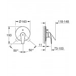 Внешняя часть смесителя для ванны GROHE Eurosmart, хром 