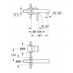 Внешняя часть смесителя для раковины GROHE Concetto на 2 отверстия, S-Size, хром 