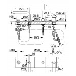 Смеситель для ванны GROHE Concetto на 4 отверстия, на край ванны, хром 