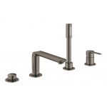 Смеситель для ванны GROHE Lineare на 4 отверстия, на край ванны, темный графит матовый 