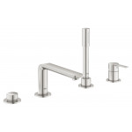 Смеситель для ванны GROHE Lineare на 4 отверстия, на край ванны, суперсталь 