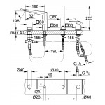 Смеситель для ванны GROHE Allure Brilliant на 4 отверстия, на край ванны, хром 
