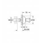Внешняя часть вентиля GROHE Costa L, синяя маркировка, хром 