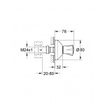 Внешняя часть вентиля GROHE Costa L, синяя маркировка, хром 