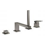 Смеситель для ванны GROHE Eurocube на 4 отверстия, на край ванны, темный графит матовый 