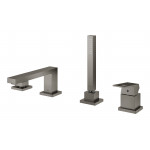 Смеситель для ванны GROHE Eurocube на 4 отверстия, на край ванны, темный графит матовый 
