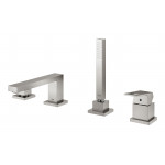 Смеситель для ванны GROHE Eurocube на 4 отверстия, на край ванны, суперсталь 