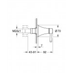 Внешняя часть вентиля GROHE Grandera, хром/золото (19944IG0)