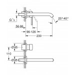 Внешняя часть смесителя для раковины GROHE Essence на 2 отверстия, L-Size, хром 