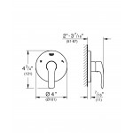 Внешняя часть переключателя потоков GROHE Eurosmart на 3 положения, хром 