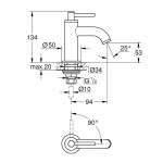 Кран для раковины GROHE Atrio, без функции смешивания, XS-Size, теплый закат глянец 
