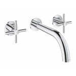 Внешняя часть смесителя для раковины GROHE Atrio настенного монтажа на 3 отверстия, двухвентильный, хром 