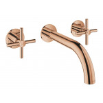 Внешняя часть смесителя для раковины GROHE Atrio настенного монтажа на 3 отверстия, двухвентильный, теплый закат глянец 