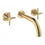 Внешняя часть смесителя для раковины GROHE Atrio настенного монтажа на 3 отверстия, двухвентильный, холодный рассвет глянец 