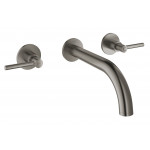 Внешняя часть смесителя для раковины GROHE Atrio настенного монтажа на 3 отверстия, двухвентильный, темный графит матовый 