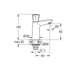 Кран для раковины GROHE Costa L, без функции смешивания, хром 