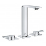 Смеситель для раковины GROHE Allure на 3 отверстия, с донным клапаном, M-Size, хром 