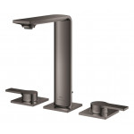 Смеситель для раковины GROHE Allure на 3 отверстия, с донным клапаном, M-Size, темный графит глянец 