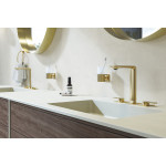 Смеситель для раковины GROHE Allure на 3 отверстия, с донным клапаном, M-Size, холодный рассвет матовый 