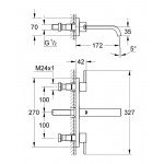 Внешняя часть смесителя для раковины GROHE Allure на 3 отверстия, вынос 172 мм, хром 