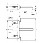 Внешняя часть смесителя для раковины GROHE Allure на 3 отверстия, вынос 220 мм, хром 