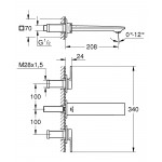 Внешняя часть смесителя для раковины GROHE Allure скрытого монтажа, на 3 отверстия, M-Size, теплый закат матовый 