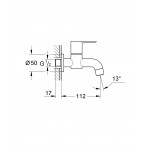 Кран для раковины GROHE BauEdge настенный, без функции смешивания, хром 