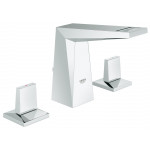 Смеситель для раковины GROHE Allure Brilliant на 3 отверстия, с донным клапаном и низким изливом, хром 