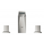 Смеситель для раковины GROHE Allure Brilliant на 3 отверстия, с донным клапаном и низким изливом, суперсталь 