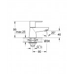 Кран для раковины GROHE BauLoop, без функции смешивания, хром 