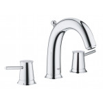 Смеситель для раковины GROHE BauClassic на 3 отверстия, двухвентильный, хром 