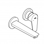 Смеситель для раковины GROHE BauEdge скрытого монтажа на 2 отверстия, в комплекте с монтажной частью, хром 