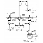 Смеситель для раковины GROHE Atrio Icon 3D двухвентильный на 3 отверстия, нержавеющая сталь 