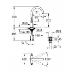 Смеситель для раковины GROHE Atrio двухвентильный, хром 