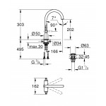 Смеситель для раковины GROHE Atrio двухвентильный, теплый закат глянец 